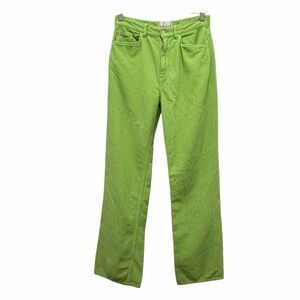 Wandler High Waisted Bright Green Rose Fit Corduroy Trousers Size 28
